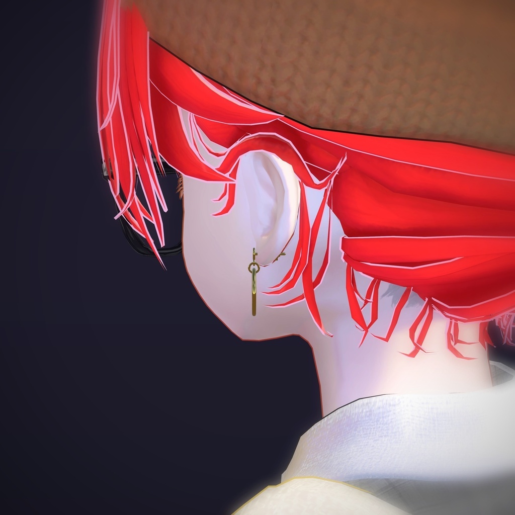 【VRChat向け】サークルドロップ ― Circle Drop Earring(13色 / Modular Avatar対応)