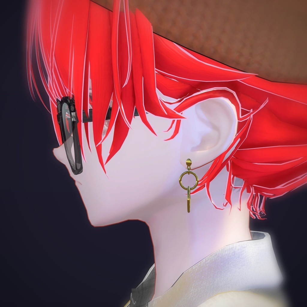 【VRChat向け】ダブルサークル ― Double Circle Earring(13色 / Modular Avatar対応)