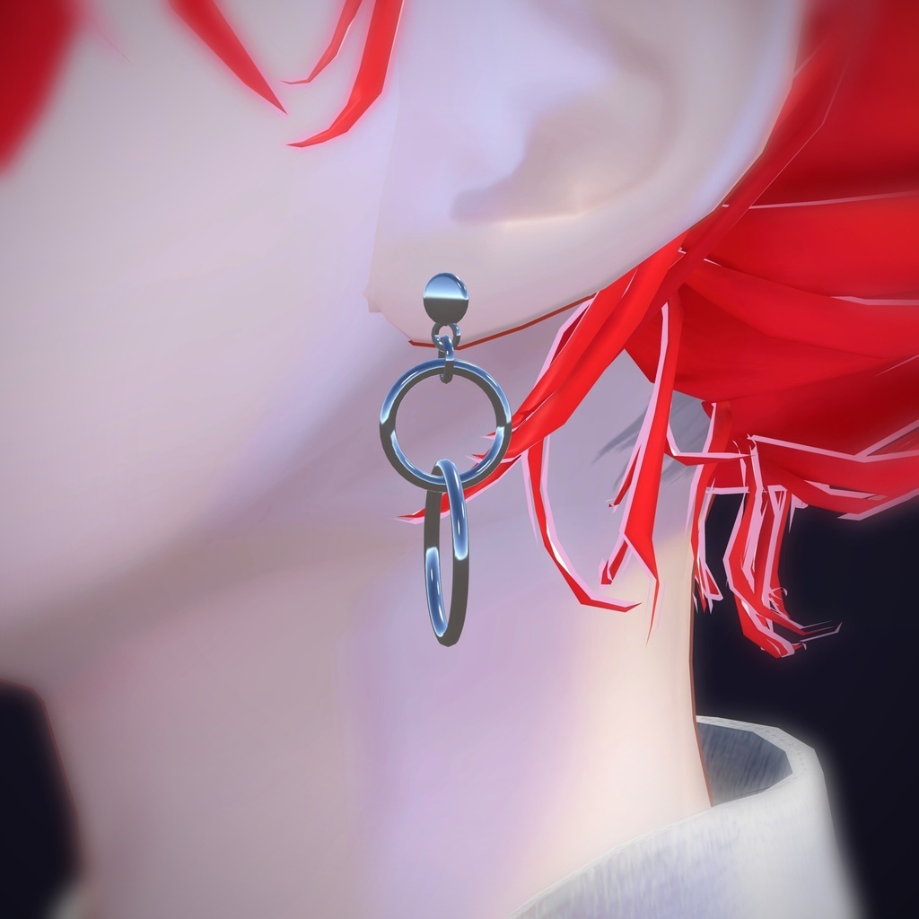 【VRChat向け】ダブルサークル ― Double Circle Earring(13色 / Modular Avatar対応)