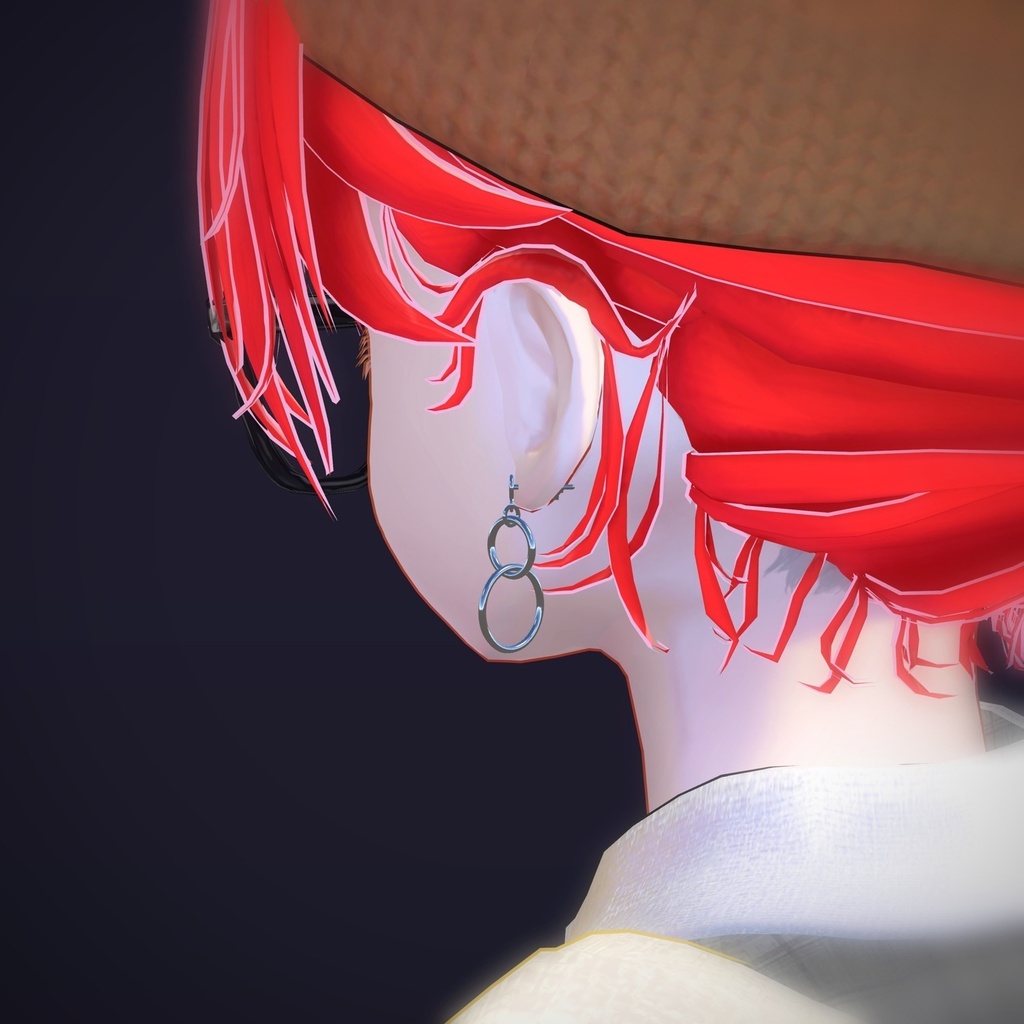 【VRChat向け】ダブルサークル ― Double Circle Earring(13色 / Modular Avatar対応)