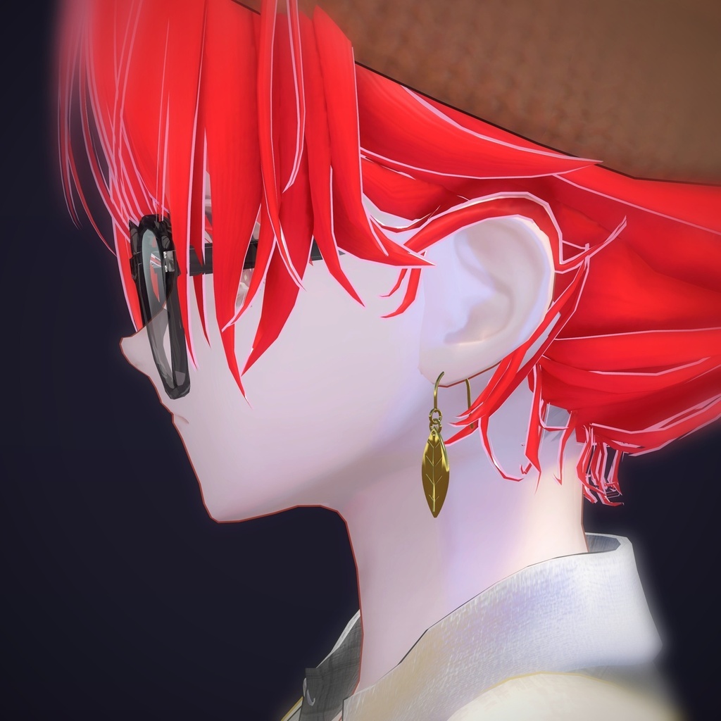 【VRChat向け】リーフ ― Leaf Drop Earring(13色 / Modular Avatar対応)