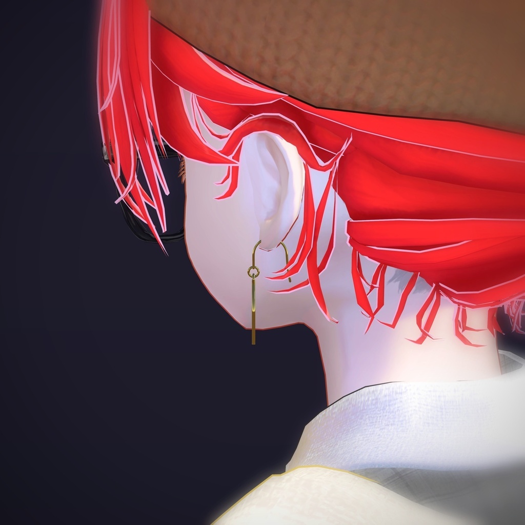 【VRChat向け】リーフ ― Leaf Drop Earring(13色 / Modular Avatar対応)