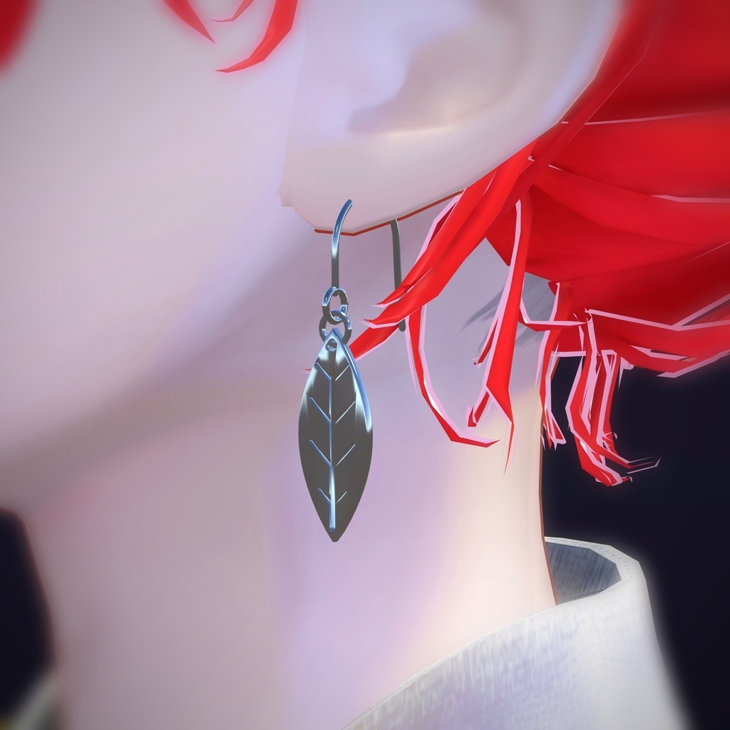 【VRChat向け】リーフ ― Leaf Drop Earring(13色 / Modular Avatar対応)