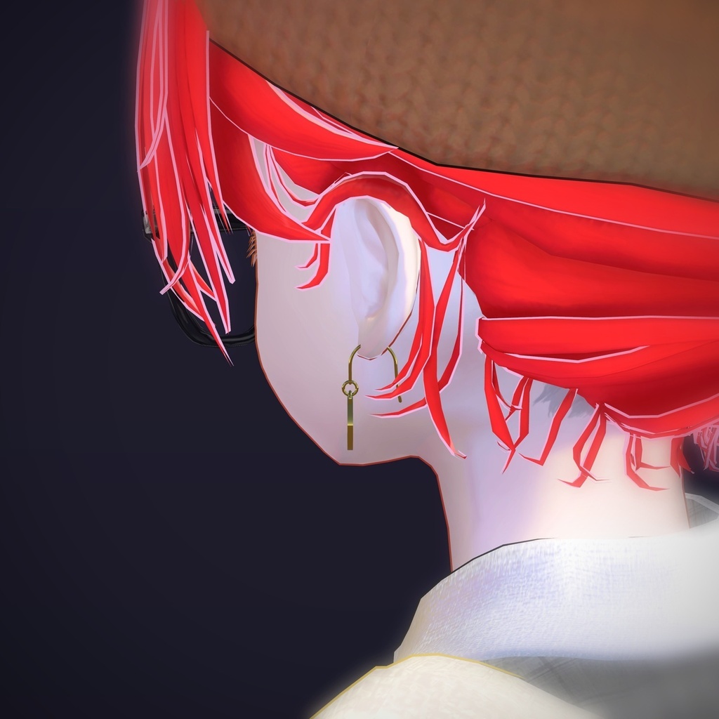 【VRChat向け】三日月 ― Crescent Moon Drop Earring(13色 / Modular Avatar対応)