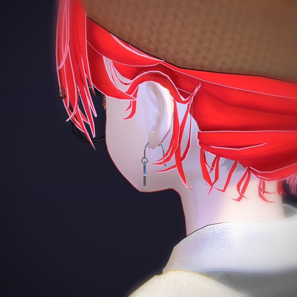 【VRChat向け】三日月 ― Crescent Moon Drop Earring(13色 / Modular Avatar対応)