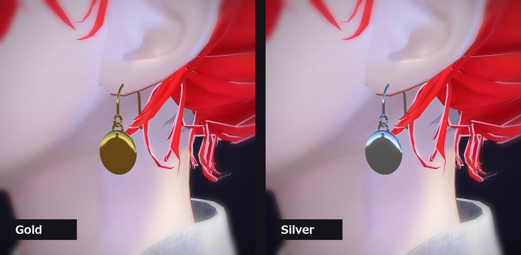 【VRChat向け】ディスクドロップ ― Disc Drop Earring(13色 / Modular Avatar対応)