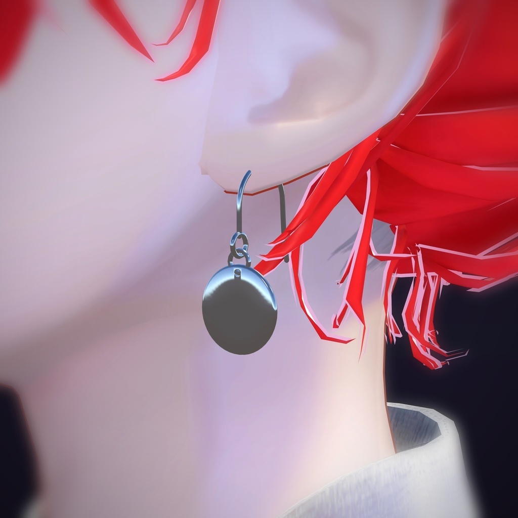 【VRChat向け】ディスクドロップ ― Disc Drop Earring(13色 / Modular Avatar対応)