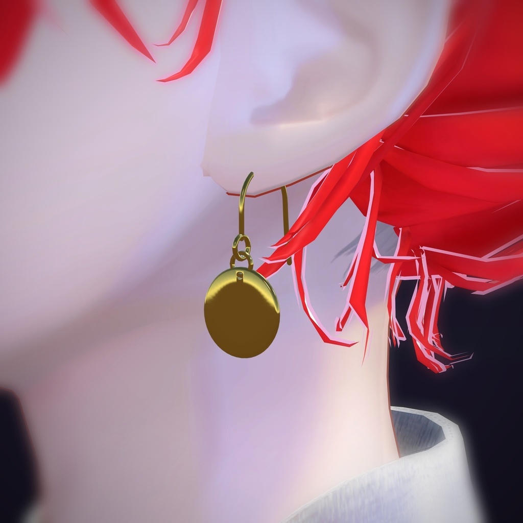 【VRChat向け】ディスクドロップ ― Disc Drop Earring(13色 / Modular Avatar対応)