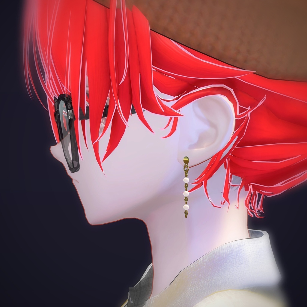 【VRChat向け】パールチェーン ― Pearl Chain Earring(13色 / Modular Avatar対応)
