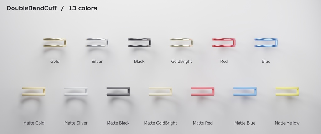 【VRChat向け】ダブルバンドカフ ― Double Band Ear Cuff(13色 / Modular Avatar対応)