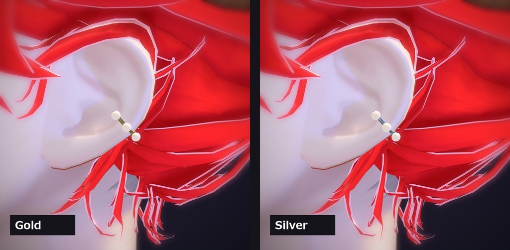 【VRChat向け】パールカフ ― Pearl Ear Cuff(13色 / Modular Avatar対応)