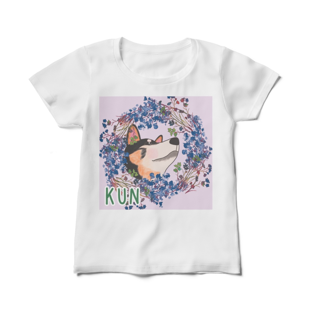 クンちゃんフラワーリースTシャツ