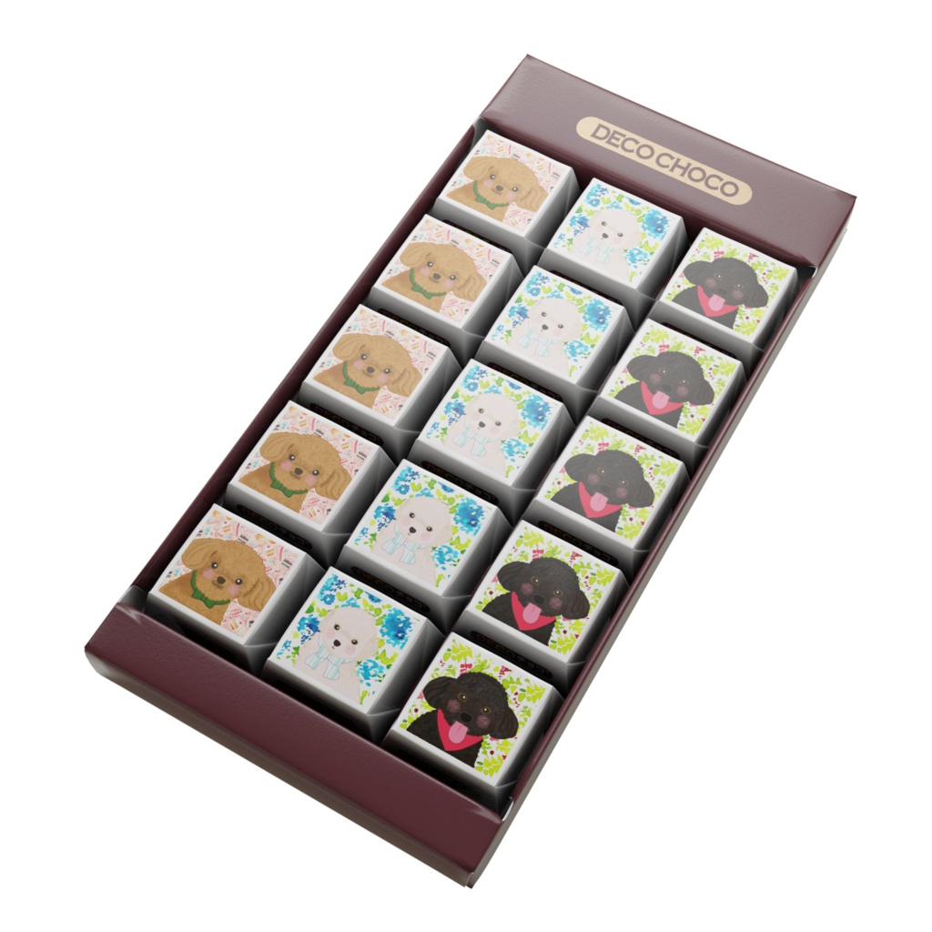 3色トイプードルさんDECOチョコ