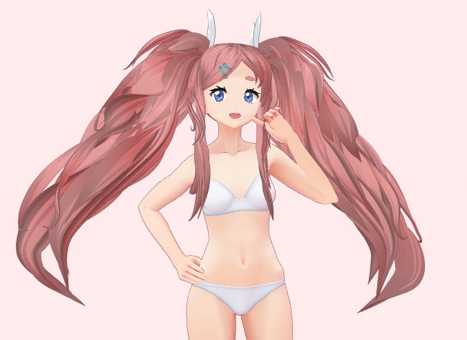 VRoid Big Fluffy Pigtails Preset