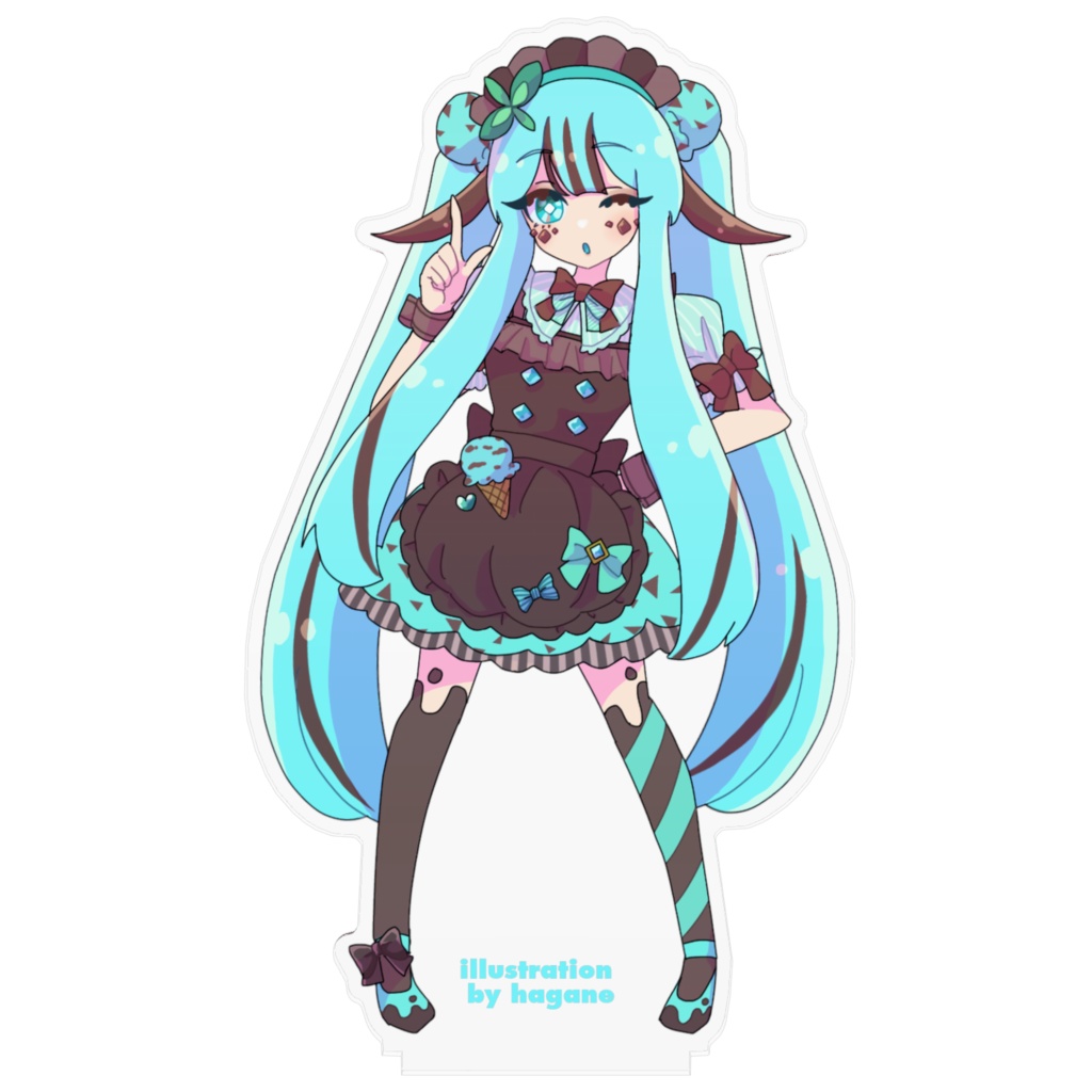 チョコミントアイスちゃん(メイドver)アクリルフィギュア