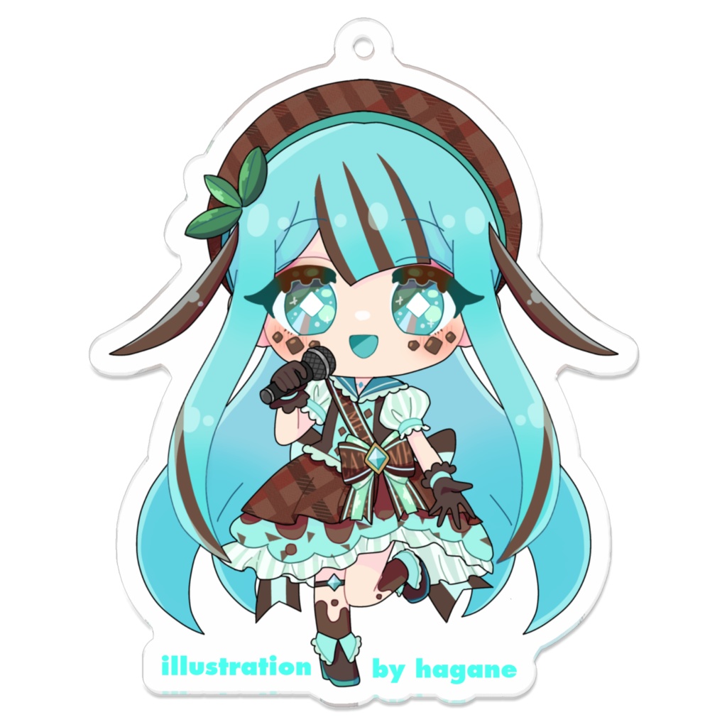 チョコミントアイスちゃん(アイドルver)アクリルキーホルダー