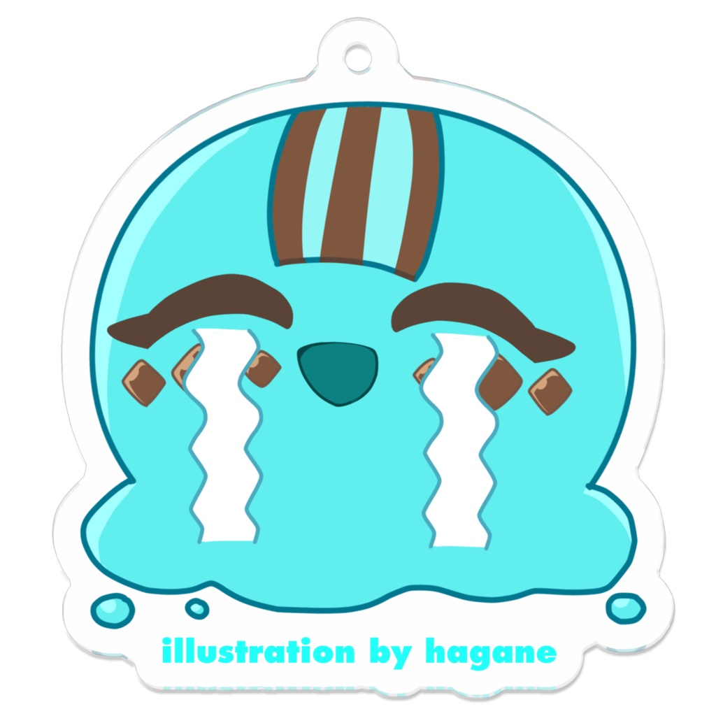 溶けたチョコミントアイスちゃんのアクキー(号泣ver)