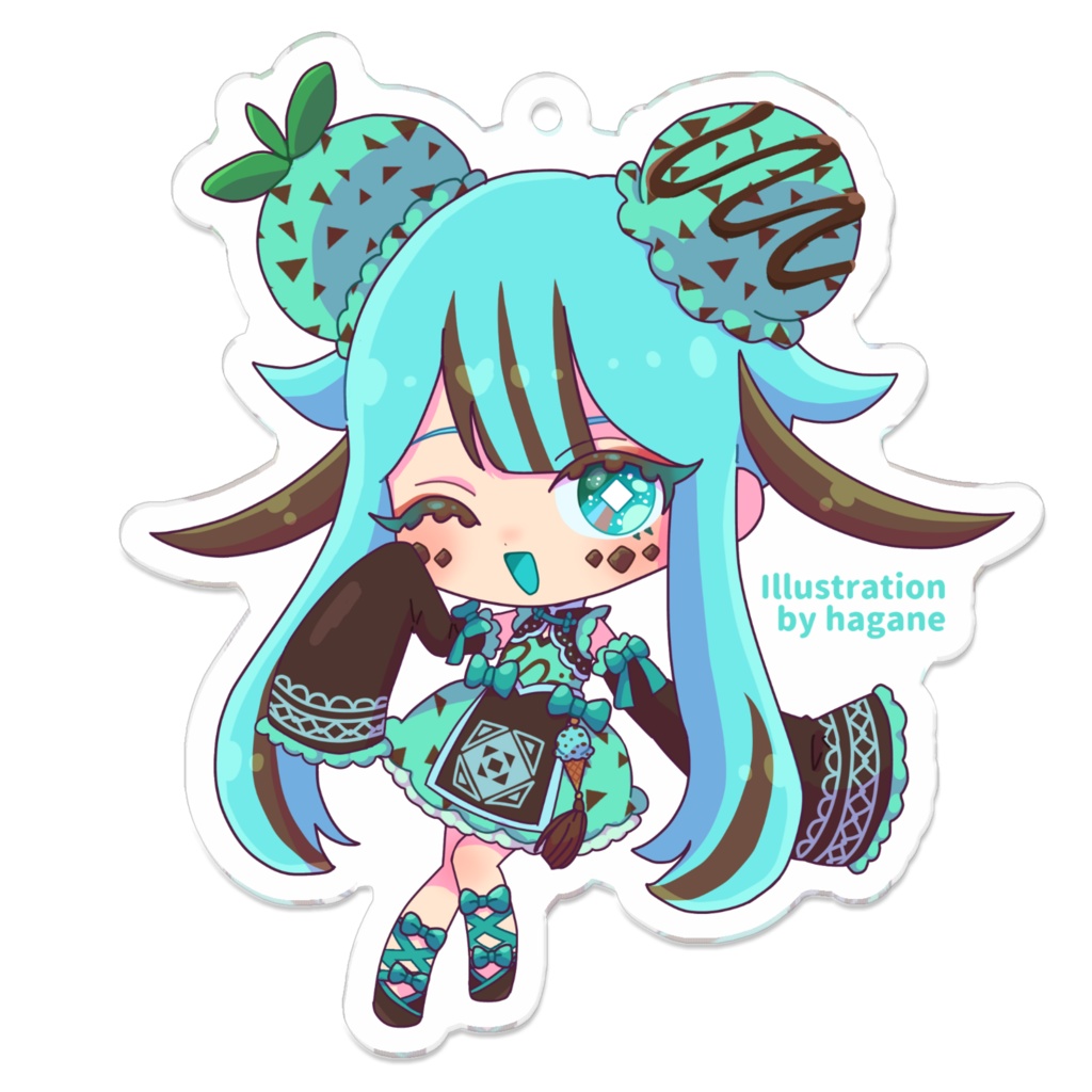 チョコミントアイスちゃん（華ロリver）アクリルキーホルダー