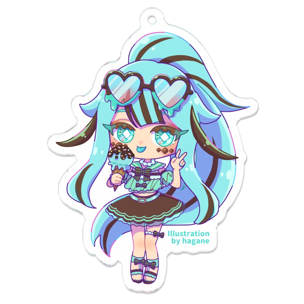 チョコミントアイスちゃん（水着ver）アクリルキーホルダー