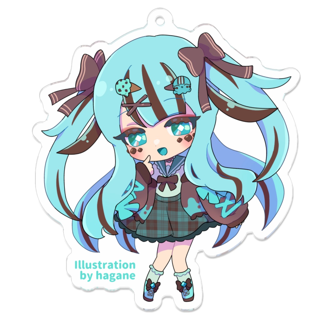 チョコミントアイスちゃん(地雷風ver)アクリルキーホルダー