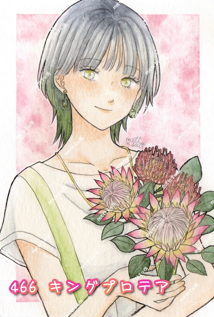 8月のイラスト 原画