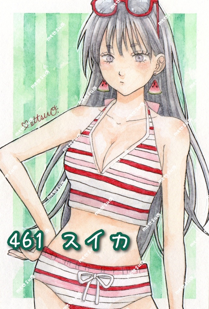 8月のイラスト 原画