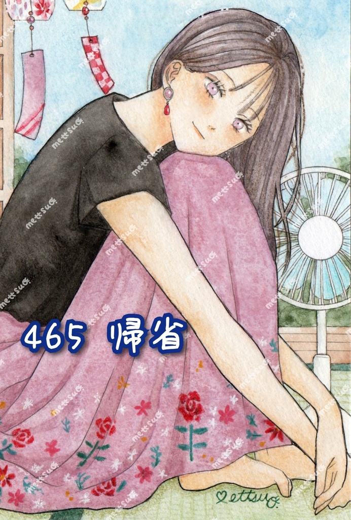 8月のイラスト 原画