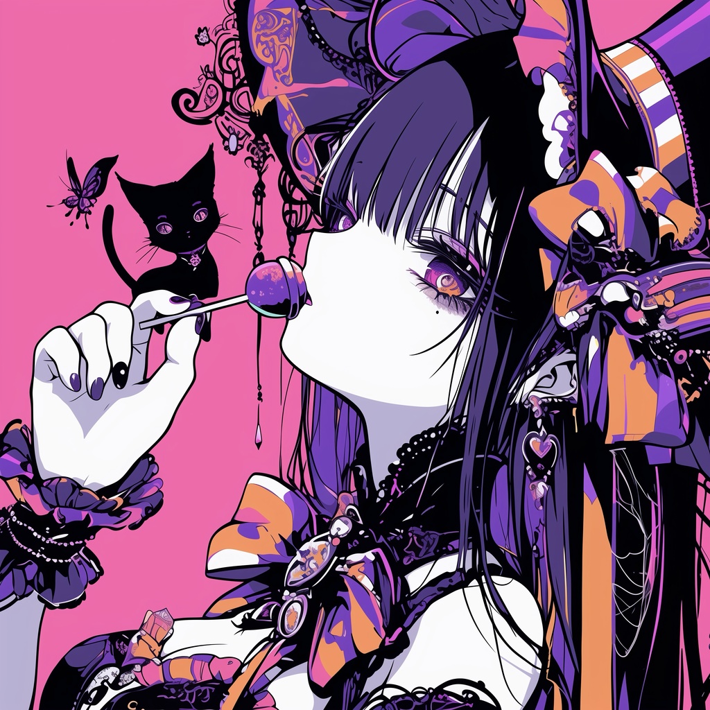 アクリルパネル：黒猫とロリポップ