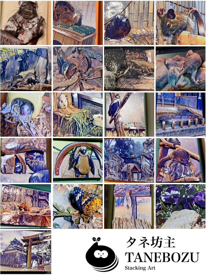 【半額セール】額装作品～スタッキングアート～