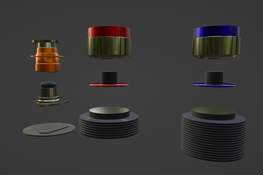 VRC想定、3Dモデル クイックリリース・ステアリングボスset