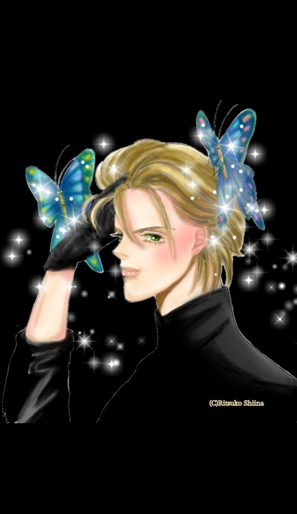 DARK ANGEL 手帳型Androidケース パピヨン柄(BLACK)