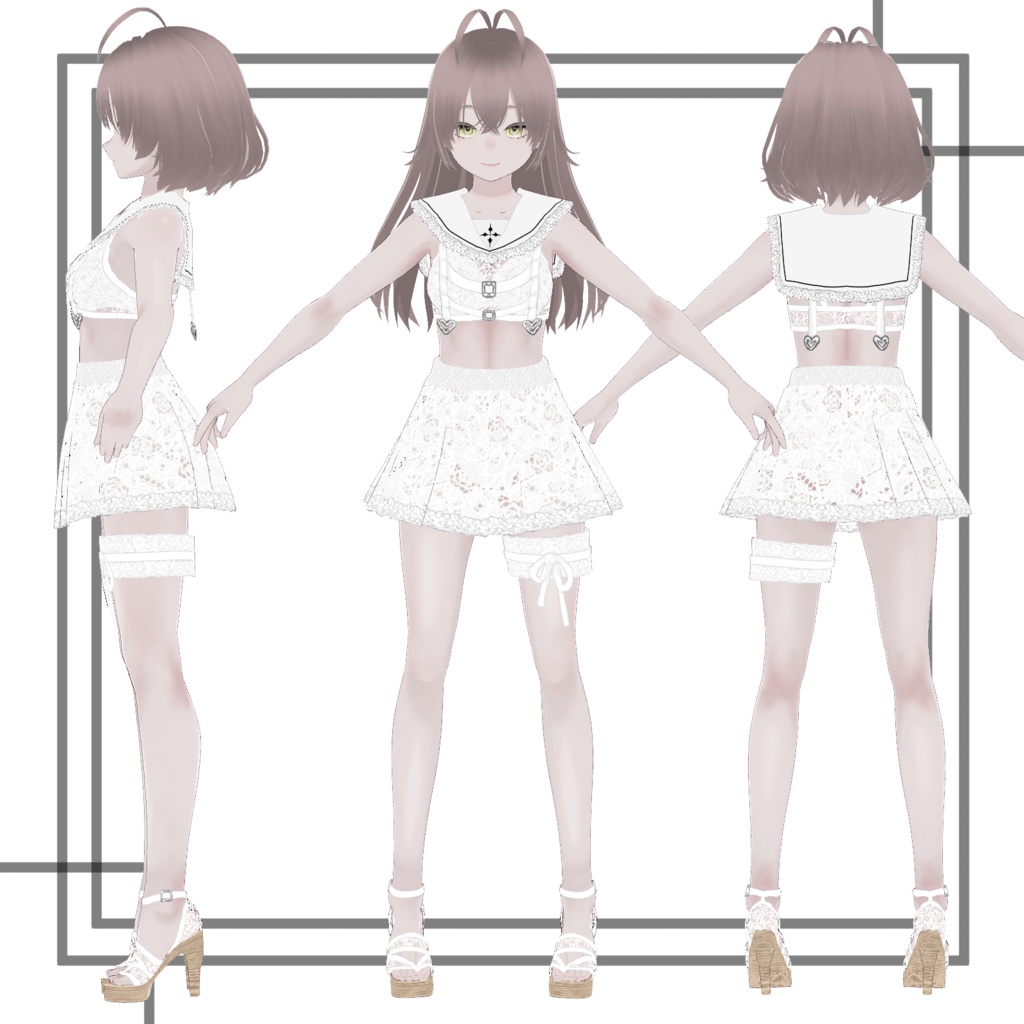 【Vroid用カスタムアイテム】セーラー水着【衣装】