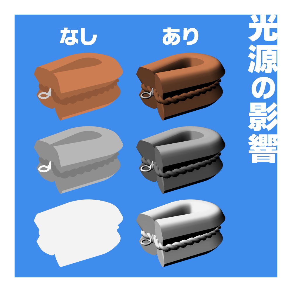 3色 たわし【3D】