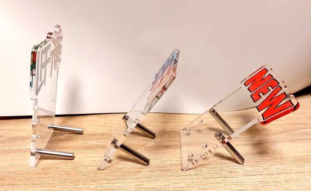 三段階に角度調節が出来る値札用POPスタンド