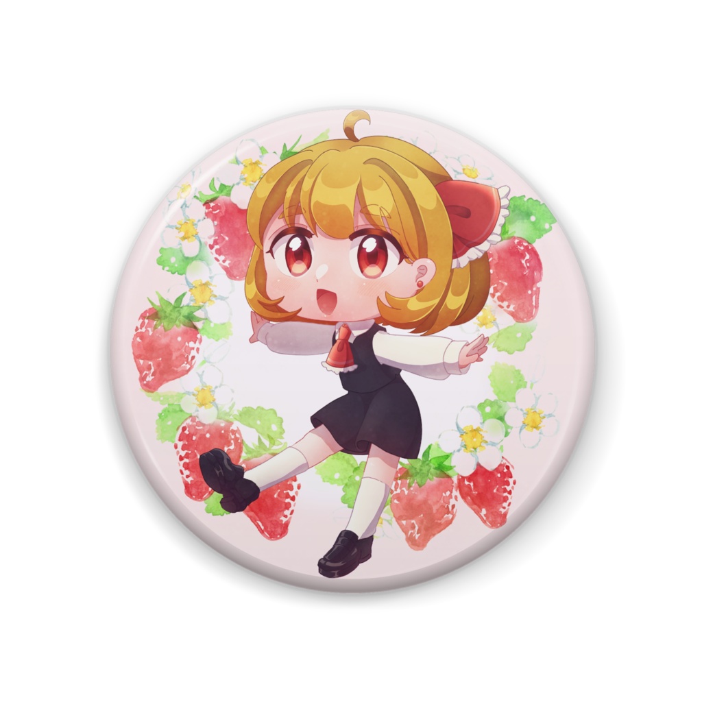 ルーミアちゃんといちごの缶バッジ