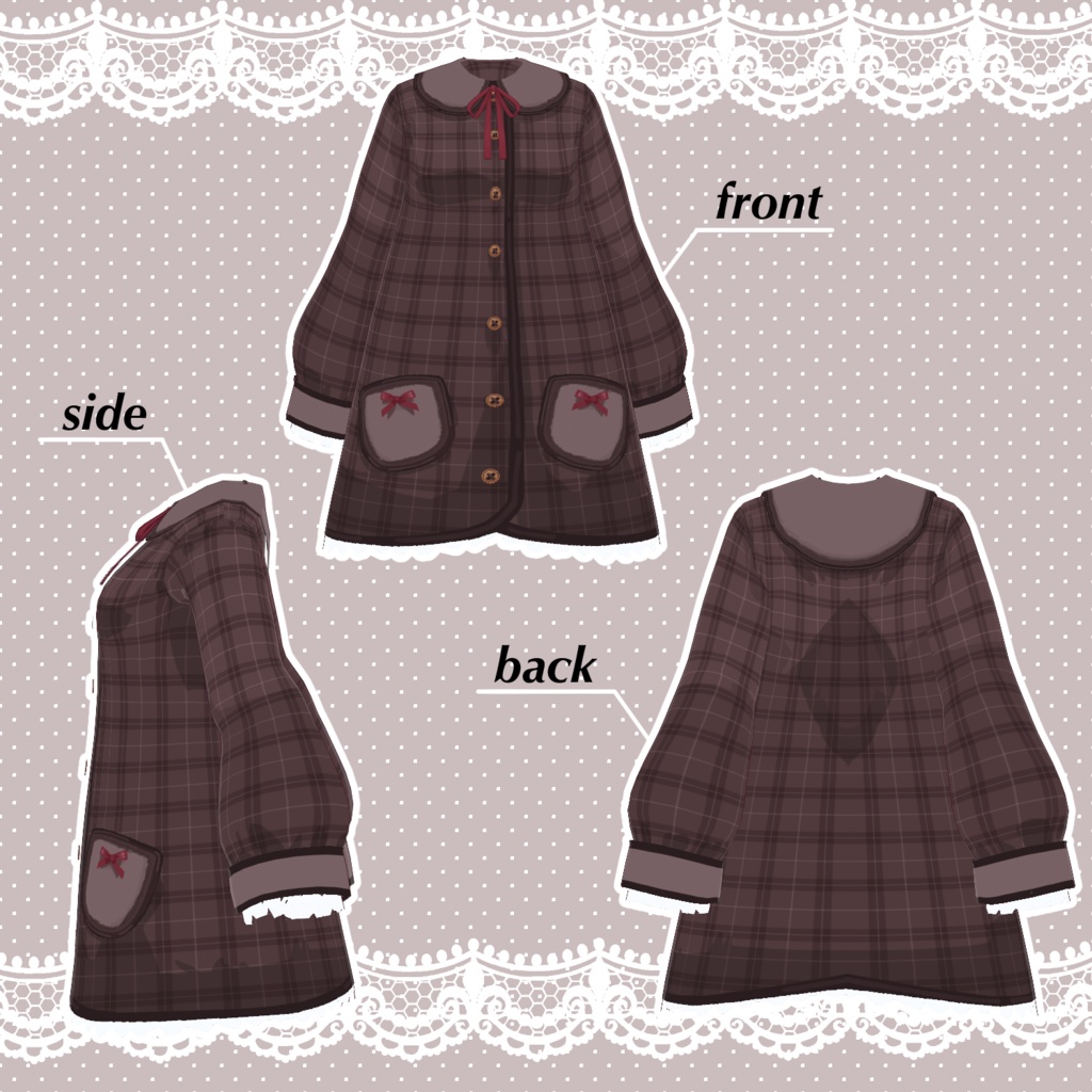 【無料/Free版あり】ショコラギフトコート【VRoid】