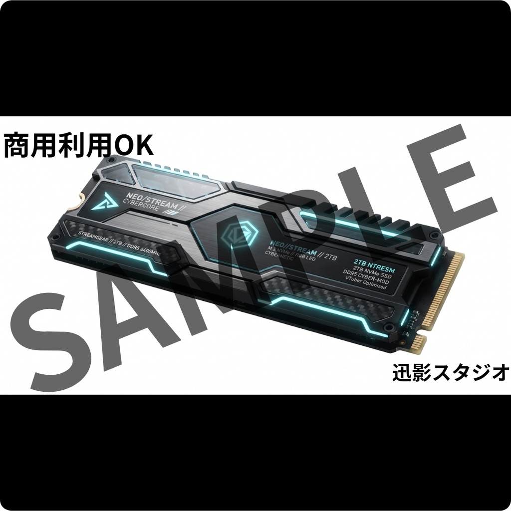 【商用利用OK】マットブラック×サイバーパンク 配信デスク素材35点セット|VTuber向け透過PNG