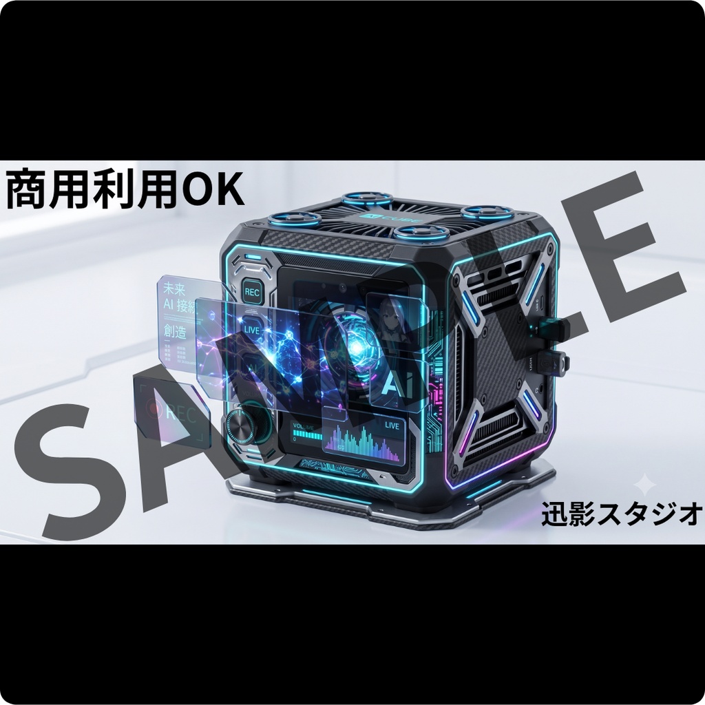 【商用利用OK】マットブラック×サイバーパンク 配信デスク素材35点セット｜VTuber向け透過PNG