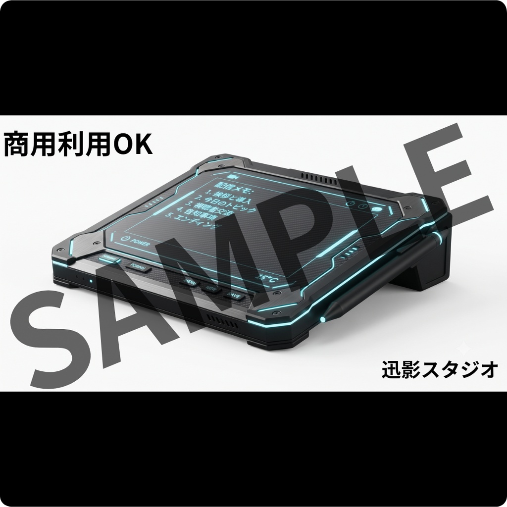 【商用利用OK】マットブラック×サイバーパンク 配信デスク素材35点セット|VTuber向け透過PNG