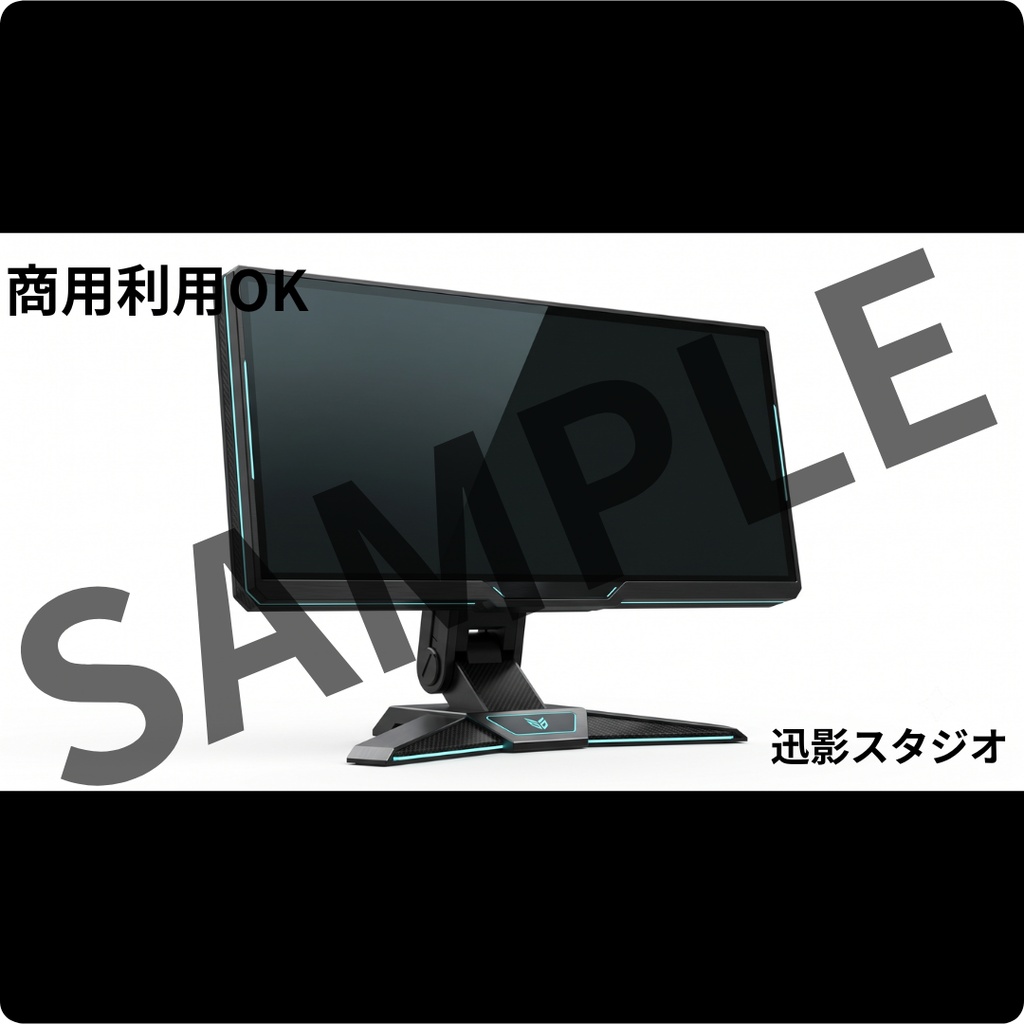 【商用利用OK】マットブラック×サイバーパンク 配信デスク素材35点セット|VTuber向け透過PNG