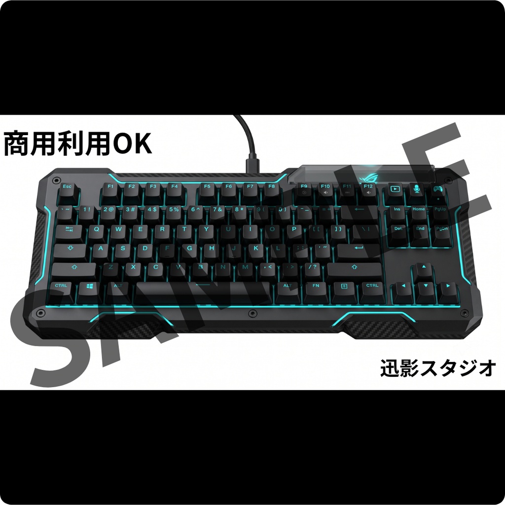 【商用利用OK】マットブラック×サイバーパンク 配信デスク素材35点セット|VTuber向け透過PNG