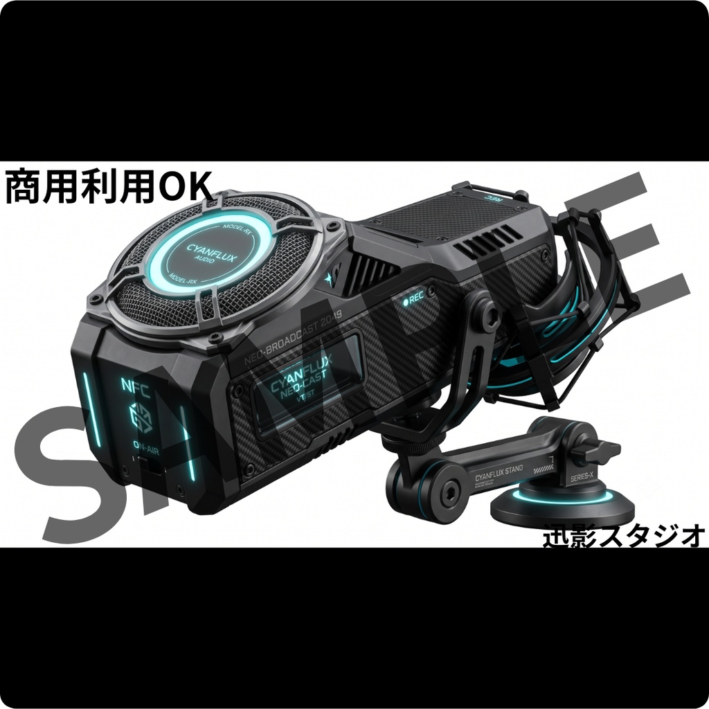 【商用利用OK】マットブラック×サイバーパンク 配信デスク素材35点セット|VTuber向け透過PNG