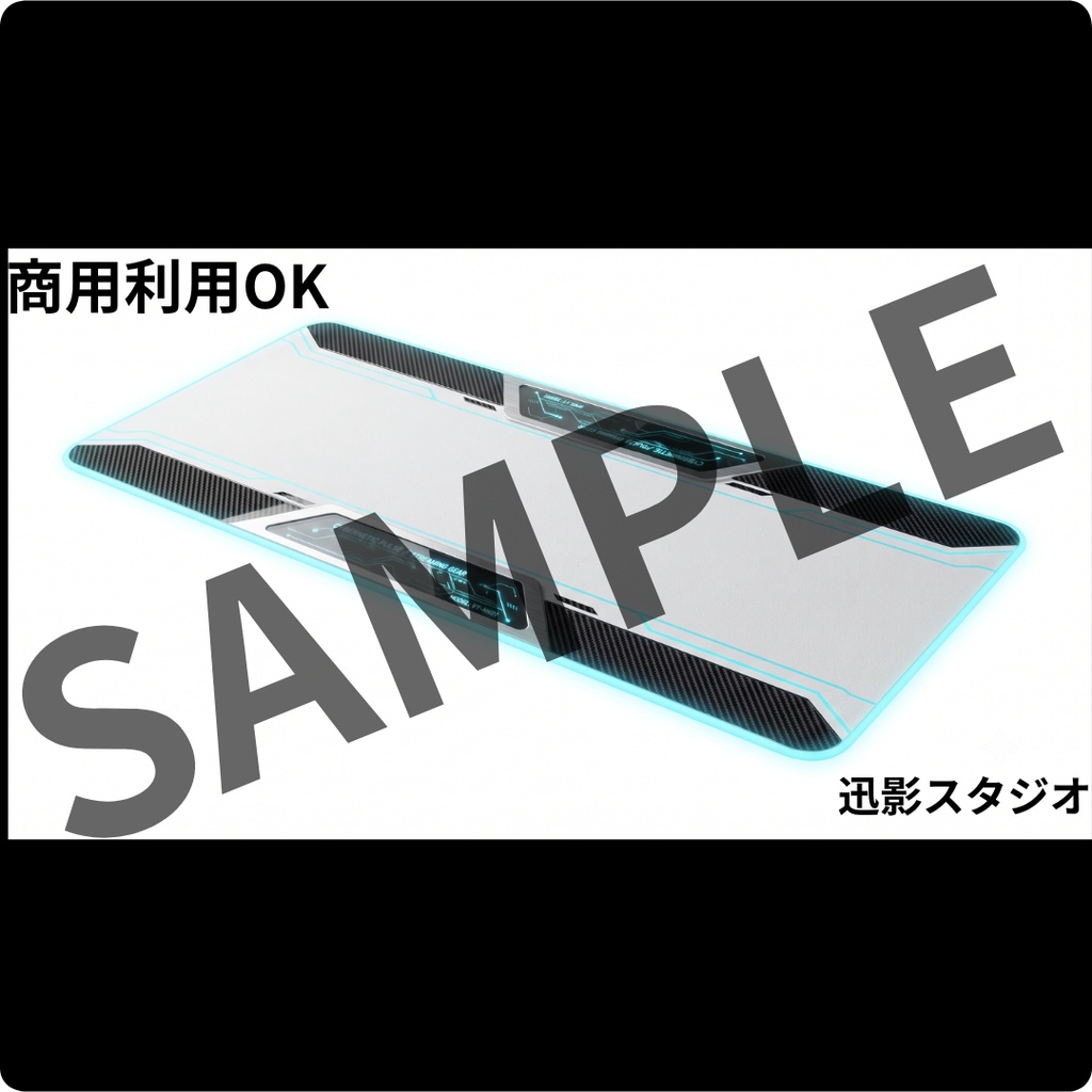【配信素材35点 Vol.2】ホワイト×サイバーパンク デスク小物セット|VTuber・OBS対応・透過PNG