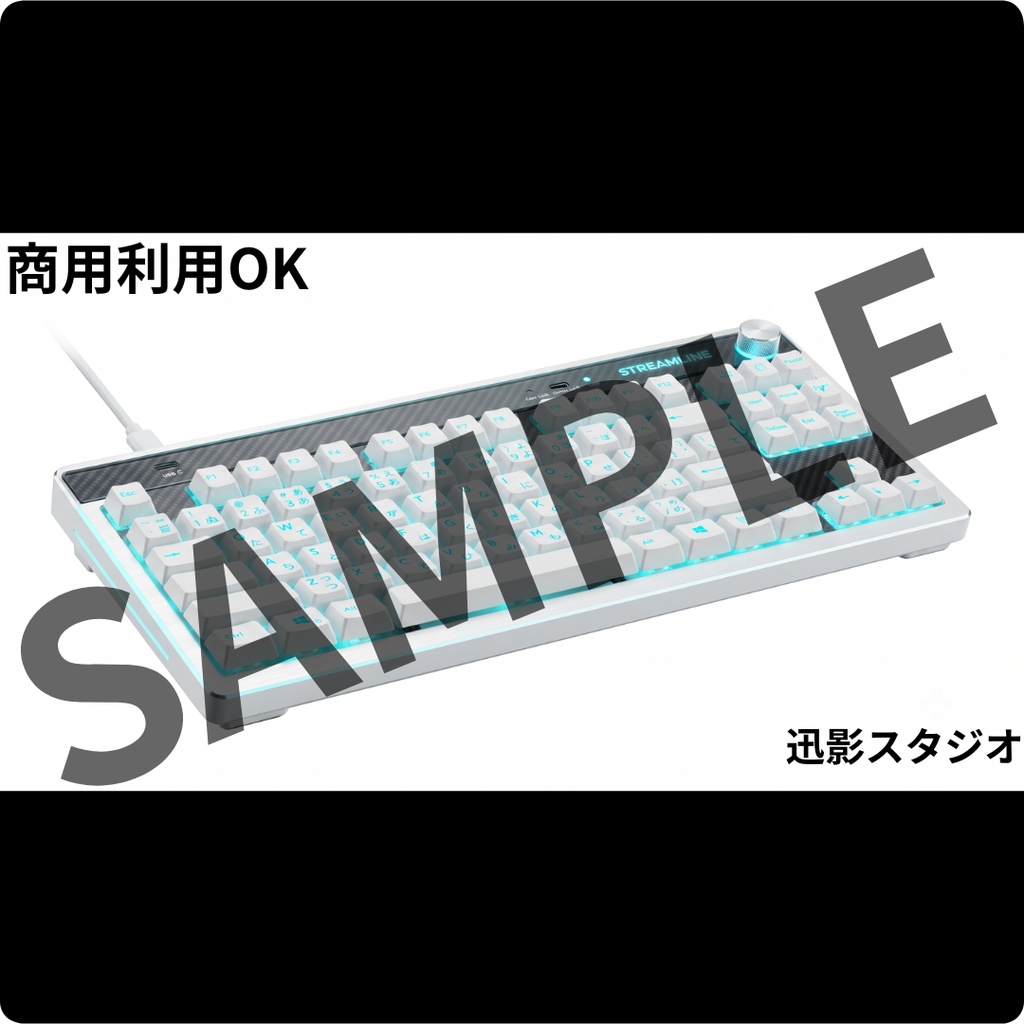 【配信素材35点 Vol.2】ホワイト×サイバーパンク デスク小物セット|VTuber・OBS対応・透過PNG