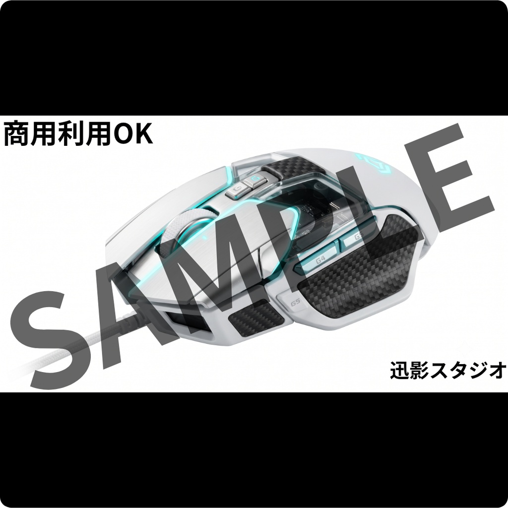 【配信素材35点 Vol.2】ホワイト×サイバーパンク デスク小物セット|VTuber・OBS対応・透過PNG