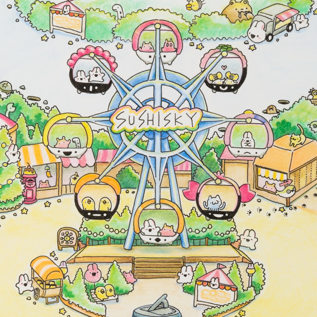 ドコドコランド原画「大観覧車 SUSHI SKY」