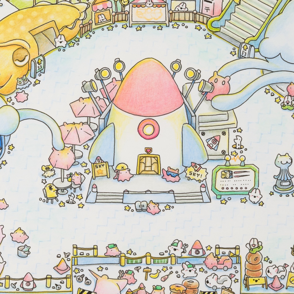 ドコドコランド原画「ロケットラボ」