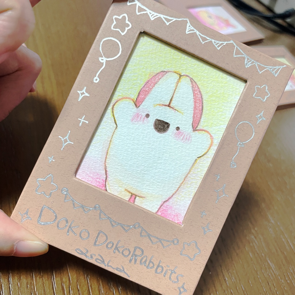 (ミニ原画)ドコドコうさぎ・えびーず・エビフライ&メンダコ