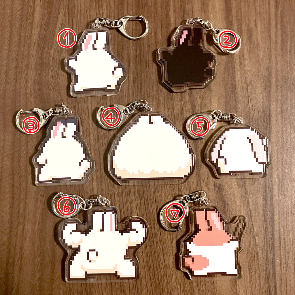 ドコドコうさぎシリーズ両面プリントアクキー