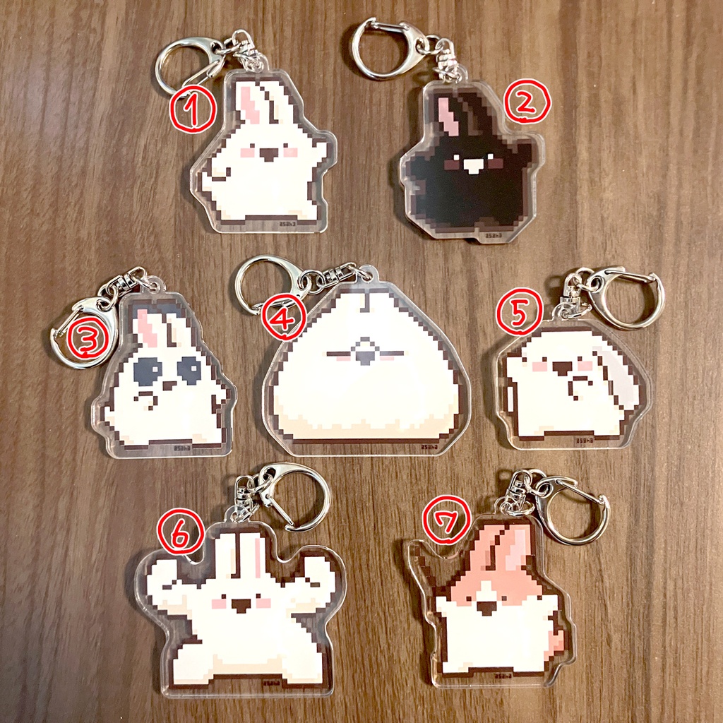 ドコドコうさぎシリーズ両面プリントアクキー